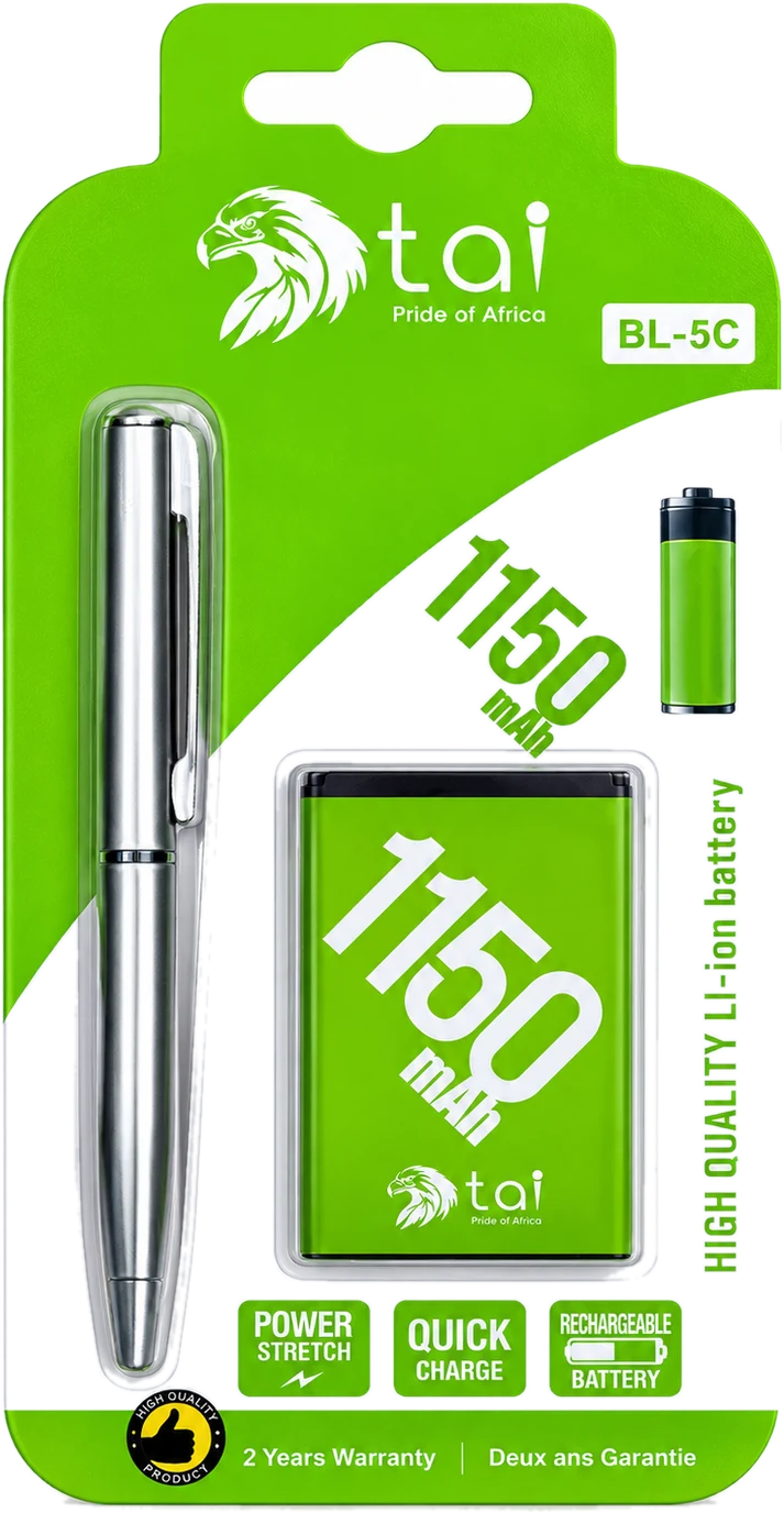 BL-5C Replacement Battery 1150 mAh (2)